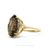 Side profile of the 10k yellow gold oval quartz ring showing setting height and shank - Thumbnail 3