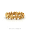 14k yellow gold flower eternity band with sculpted blossoms — top view - Thumbnail 1