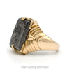 Side profile of the 10k yellow gold intaglio men's ring showing bezel depth and band thickness - Thumbnail 2