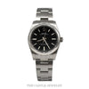 Rolex Oyster Perpetual 34mm 124200 with black dial on a stainless steel Oyster bracelet — angled view - Thumbnail 3