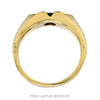 Front-facing view of the east-west oval sapphire men's ring in 14k two tone gold - Thumbnail 3