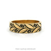 14k yellow gold floral design band with engraved leaves and flowers — top view - Thumbnail 1