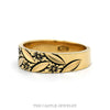 Side profile of the 14k yellow gold floral engraved band - Thumbnail 2