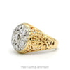 Side profile of the 14k yellow gold Kentucky cluster ring showing filigree - Thumbnail 2