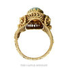 Front-facing view of the 14k yellow gold marquise jade filigree ring - Thumbnail 3