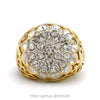 14k two-tone 0.50ctw diamond Kentucky Cluster ring — top view - Thumbnail 1