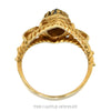 Front-facing view of the 10k yellow gold marquise aquamarine ring - Thumbnail 3