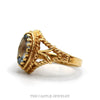 Side profile of the 10k yellow gold aquamarine rope ring - Thumbnail 2