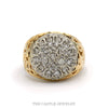 19 diamond Kentucky cluster ring, 3/4cttw, with a white gold top on open filigree yellow gold sides in 14k gold — top view - Thumbnail 1