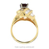 Front-facing view of the 14k yellow gold pear ruby ring - Thumbnail 3