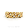 14k yellow gold diamond nugget design band — top view - Thumbnail 1