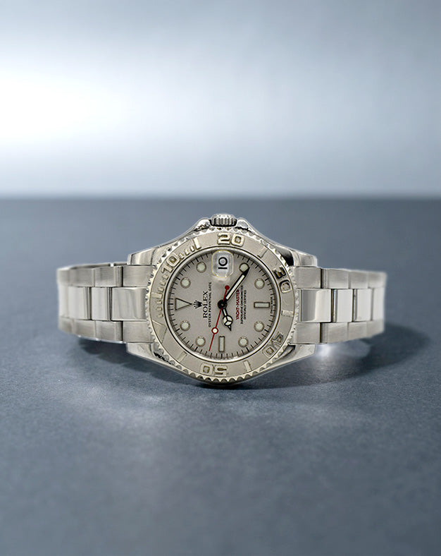 Rolex Yacht-Master 168622 with Platinum Dial on Oyster Bracelet in Rolesium