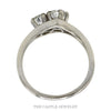 Front-facing view of the two stone diamond bypass ring in 14k white gold - Thumbnail 3
