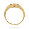 Front-facing view of the sapphire and 1/2cttw diamond band in brushed 14k yellow gold - Thumbnail 3