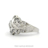 Side profile of the 10k white gold multi row diamond bypass band - Thumbnail 2