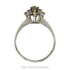 Front-facing view of the blue and yellow diamond flower cluster ring in 14k white gold - Thumbnail 3