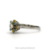 Side profile of the 14k white gold diamond flower cluster ring showing the thin shank - Thumbnail 2