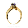 Front-facing view of the marquise amethyst bypass ring with channel-set diamond arms in 10k yellow gold - Thumbnail 3
