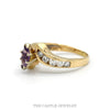 Side profile of the marquise amethyst bypass ring showing the raised V-prong head - Thumbnail 2