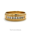 Men's 8 Round Channel Set Diamond Wedding Band in 14k Yellow Gold - Thumbnail 1