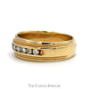 Men's 8 Round Channel Set Diamond Wedding Band in 14k Yellow Gold - Thumbnail 3