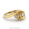 1/2cttw 7 Marquise Diamond Cluster Band with Open Bypass Design in 14k Yellow Gold - Thumbnail 3