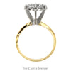 1cttw 7 Round Brilliant Cut Diamond Flower Cluster Ring in 14k Yellow Gold - Thumbnail 2