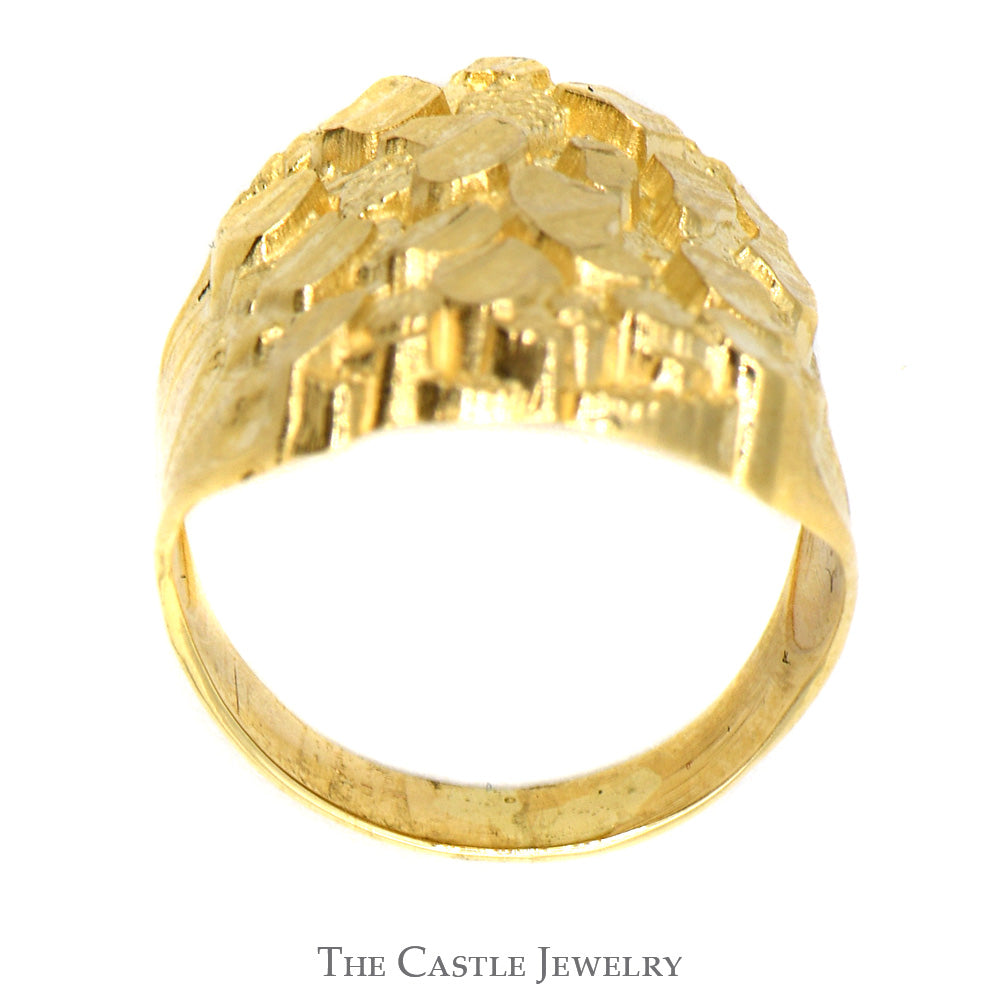 Wide Tapered Nugget Style Ring in 10k Yellow Gold - Size 6.5
