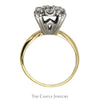 Square Shaped 7 Round Diamond Cluster Ring in 14k Yellow Gold - Thumbnail 2