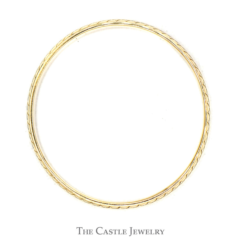 4.75mm Wedding Band with Diamond Cut and Half Circle Design in 10k Yellow Gold