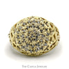 3/4cttw Diamond Kentucky Cluster Ring in 10k Yellow Gold with Open Filigree Sides - Thumbnail 1