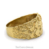 Men's Nugget Design Tapered Band Ring in 10k Yellow Gold - Thumbnail 3