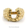 Nugget Style Horseshoe Ring in 10k Yellow Gold - Thumbnail 1