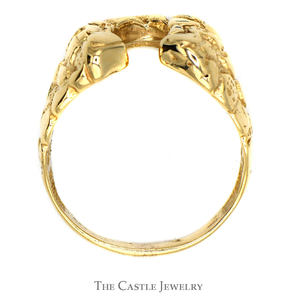 Nugget Style Horseshoe Ring in 10k Yellow Gold