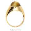 Men's Oval Cabochon Yellow Cat's Eye Dome Ring with Polished Sides in 10k Yellow Gold - Thumbnail 2