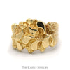 10k Yellow Gold Nugget Designed Ring - Size 9.5 - Thumbnail 1