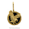 Round Black Onyx Eagle Pendant in 10k Yellow Gold - Thumbnail 1
