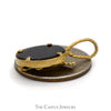 Round Black Onyx Eagle Pendant in 10k Yellow Gold - Thumbnail 3