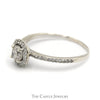 1cttw Round Diamond Engagement Ring with Diamond Halo and Accents in 14k White Gold - Thumbnail 3
