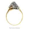 3/4cttw Diamond Waterfall Cluster Ring with Split Shank Sides in 10k Yellow Gold - Thumbnail 2