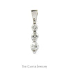 .20cttw 3 Stone Diamond Pendant in 10k White Gold - Thumbnail 1