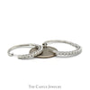 1/2cttw Illusion Set Diamond Hoop Earrings in 10k White Gold - Thumbnail 3