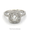Neil Lane Designer Diamond Engagement Ring with Double Halo and Accents in 14k White Gold - Thumbnail 1