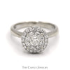 Effy Designer Diamond Engagement Ring with Double Diamond Halo in 14k White Gold - Thumbnail 1