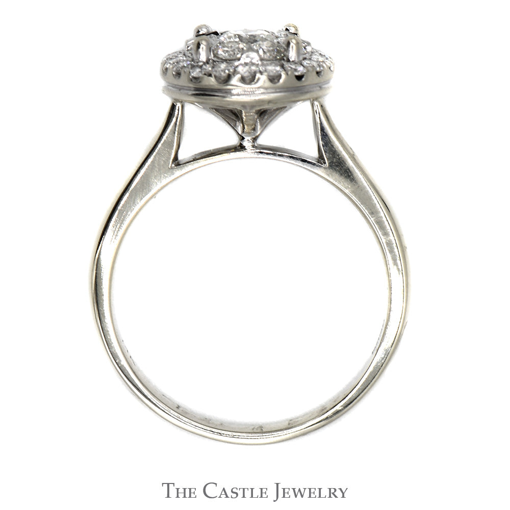 Effy Designer Diamond Engagement Ring with Double Diamond Halo in 14k White Gold