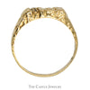 Diamond Accented Nugget Designed Ring in 10k Yellow Gold - Thumbnail 2