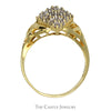 Marquise Shaped 1/2cttw Diamond Cluster Ring with Open X Designed Sides in 14k Yellow Gold - Thumbnail 2