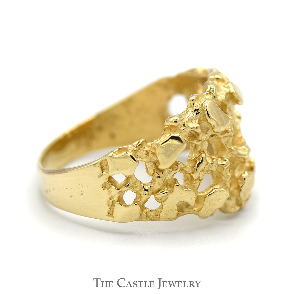 10k Yellow Gold Open Nugget Designed Ring Size 7.25 The Castle Jewelry