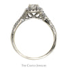 Gabriel & Co. Designer 1cttw Round Diamond Bridal Set with Diamond Halo and Matching Diamond Band in 14k White Gold Split Shank Setting - Thumbnail 2