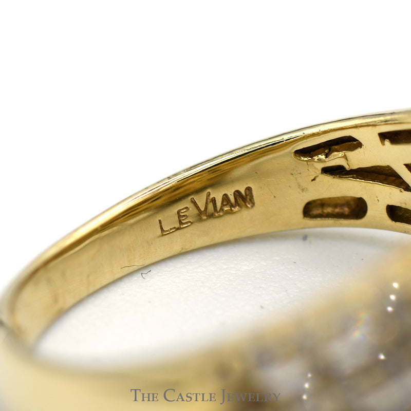 Cushion Cut Quartz Le Vian Designer Ring with Chocolate & White Diamond Accents in 14k Yellow Gold